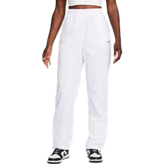 Nike Sportswear Essential Women's UV High-Waisted Open-Hem Zip Trousers - White/Black