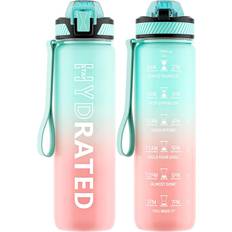Motivational drikkedunk QLUR Motivational Green Pink Drikkedunk 1L