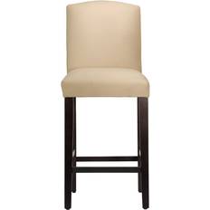 Velvet Bar Stools Birch Lane April Velvet Buckwheat/Espresso Bar Stool 46"