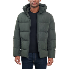 Green - Men Jackets Michael Kors Men's Quilted Hooded Puffer Jacket - Dark Olive