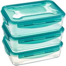 Amazon Basics Set di 3 Contenitori Ermetici Alimenti 1.2 Litri Con Coperchio In Plastica Senza BPA Contenitore per cibo 3pcs 1.2L