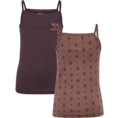 Purple Tank Tops Children's Clothing Hummel Carolina Strap Top 2-pack - Raisin (214185-8301)