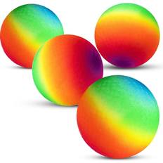 Play Balls Waloo Rainbow Playground Ball with Hand Pump 2 or 4-Pack 9"