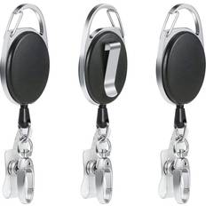 Badge Roll Retractable Holder with Key Belt Clips 3pcs