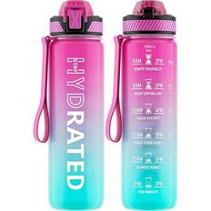 QLUR With Straw and Time Marker Water Bottle 1L