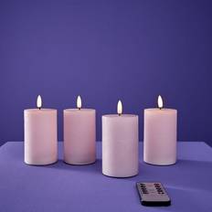 WERNS 3D Flame Pink LED Candle 10cm 4pcs