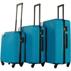 4 Wheels Luggage Neo Hard Shell Set of 3 - Electric Blue