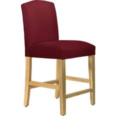 Velvet Bar Stools Birch Lane April Classic Berry Velvet/Natural Bar Stool 46"