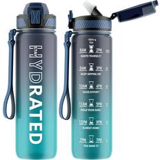 QLUR Motivational Blue sea Vattenflaska 1L
