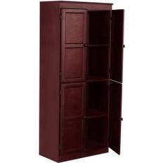 Cherry wood storage cabinet with doors Convenience Concepts Multi-use Cherry Finish 5 Shelves Storage Cabinet 30x72"