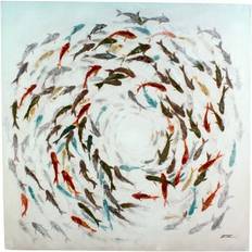 WERNS Picture Fish School of Fish Multicolour Väggdekor 100x100cm