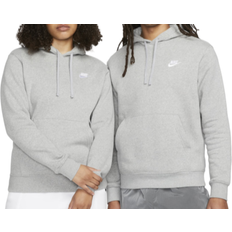 Nike Sportswear Club Fleece Pullover Hoodie - Dark Grey Heather/Matte Silver/White