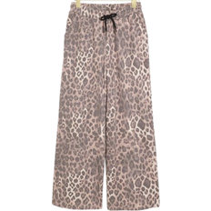 River Island Leopard Print Wide Leg Joggers - Brown