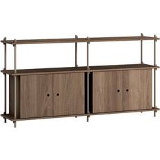 Døre Reolsystem Moebe S.85.2.D Smoked Oak/Warm Grey Reolsystem 163x85cm