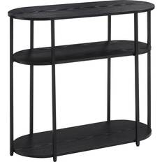 Oval Console Tables Convenience Concepts Designs2Go Simon Black/Black Console Table 14x31.5"