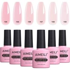 AIMEILI UV & LED Soak Off Gel Polish #6-37 Builder Base 10ml 6-pack