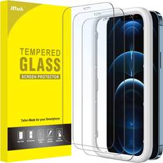 JeTech Full Coverage Tempered Glass Film Screen Protector for iPhone 12 Pro Max 3-Pack