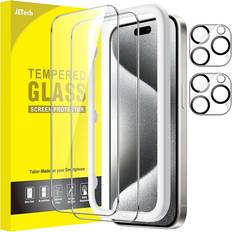JeTech Apple iPhone 15 Pro Skärmskydd JeTech Screen Protector with Camera Lens Protector for iPhone 15 Pro 2-Pack