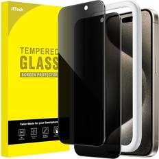 JeTech Privacy Screen Protector for iPhone 15 Pro Max 2-Pack