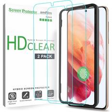 AmFilm Skärmskydd AmFilm Hybrid Flim HD Clear Screen Protector for Galaxy S21 2-Pack