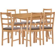 Hallowood Furniture Aston Light Oak Dining Set 80x136cm 7pcs