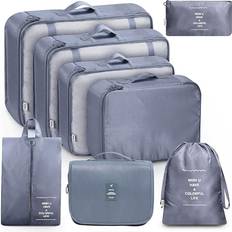 Gråa Packningskuber Murise Organizer for Vacation &Travel Packing Cubes - 8 delar