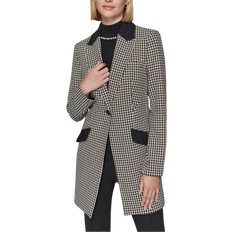 Elastane/Lycra/Spandex - Women Blazers Karl Lagerfeld Women's Checkered One-Button Blazer - Blk/Sft Wt