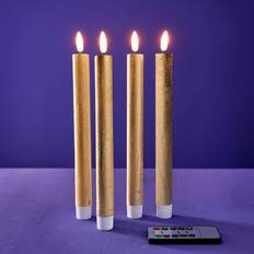 CR2025 LED Candles WERNS Stabkerze Gold LED Candle 24.5cm 4pcs