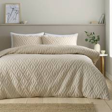 Natural Duvet Covers Catherine Lansfield Jacob Geo Soft Touch Set Double Duvet Cover Natural, Beige