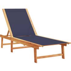 Blå Solsenge vidaXL Blue Solid Wood Sun Lounger Bed