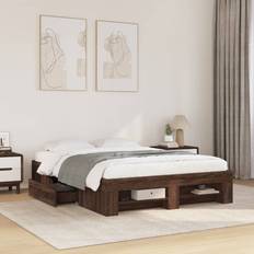 Senge & Madrasser vidaXL 140x190 cm Uden Madras Konstrueret Træ Sengeramme