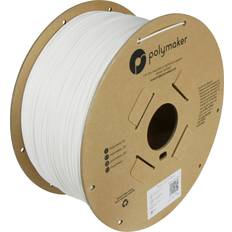 Polymaker 3kg PLA Filament 1.75mm White PLA 3D Printer Filament 1.75 PolyLite 1.75 PLA Filament White 3kg, Cost Effective Large Roll PLA 3D Printing Filament for Big Projects