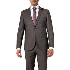 Homme - L Costumes Mango Micro Houndstooth Suit Blazer - Brown