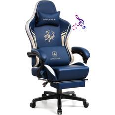 GTPLAYER Gaming Chairs GTPLAYER Gaming Stuhl Gamer Stuhl mit Bluetooth-Lautsprechern und Fußstütze, Dragon Series Bürostuhl, Ergonomischer Drehsessel, Computerstuhl blau