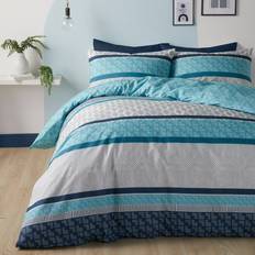 Fusion Rico Reversible Set - Teal (Single - 1") Duvet Cover Turquoise, Green