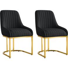Set Of 2 Velvet Dining Chairs