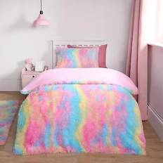 Textiles OHS Tie Dye Fluffly Fleece Set One Size Duvet Cover Pink