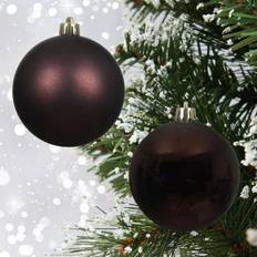 Black Christmas Tree Ornaments Shatterproof Truffle Brown Baubles 6 cm Pack of 12 Christmas Tree Ornament 6cm