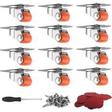 DIY Accessories Mhart 12PCS Mini Swivel Caster Wheels,0.5" Small Self Adhesive Caster Wheels 360 Degree Rotation, Casters with Mounting Screws for Bins Storage Box Furniture Trash Can Bottom Kitchen Small Appliances