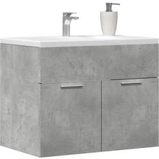 1 Vanity Units for Single Basins vidaXL Sink Cabinet Concrete Grey 60 x 38.5 x 46 cm