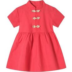 L Dresses Children's Clothing Little Girl Retro Dress - Red/White