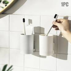 Bathroom Interior & Storage sale Drill-Free Wall Mounted Toothbrush Holder