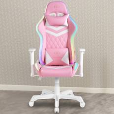 Gamingstolar Deltaco Deltaco Pink Leather RGB LED Gaming Chair 86 x 65 x 33cm