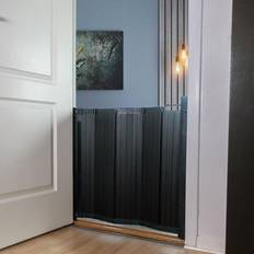 Black Gate Safetots Retractable safety gate, 55cm 113.5cm, black, folding stair gate for babies