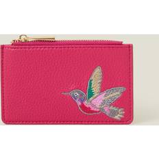 Accessorize Pink Embroidered Hummingbird Faux Leather Card Holder