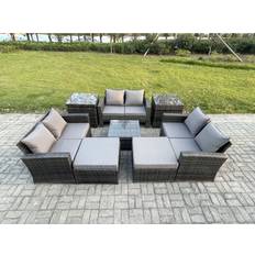 Garden & Outdoor Furniture Fimous Sofa 2 Big Footstool 2 Side Tables Outdoor Lounge Set