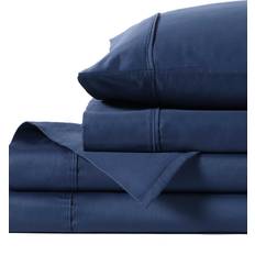 Anne Klein Reverie Cotton Set Full 4-Pc Bed Sheet Blue (243.84x)