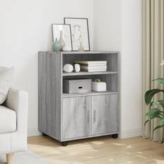 Shelves Storage Cabinets vidaXL Rolling Grey Sonoma 60 x 48 x 81 cm Storage Cabinet