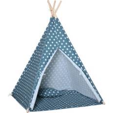 Lasten Teltta Tipi Indoor Outdoor Kokoontaittuva Lastenhuone Sininen 120X120X155Cm