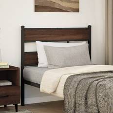 vidaXL Brown Oak Steel Engineered Bed 75 cm Headboard